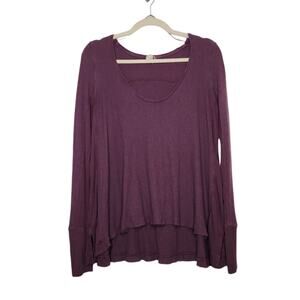 Free People We the Free Medium Purple Plum Long Sleeve Flowy Boho Shirt